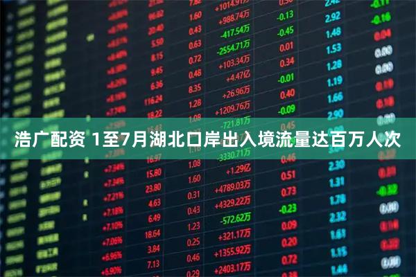 浩广配资 1至7月湖北口岸出入境流量达百万人次